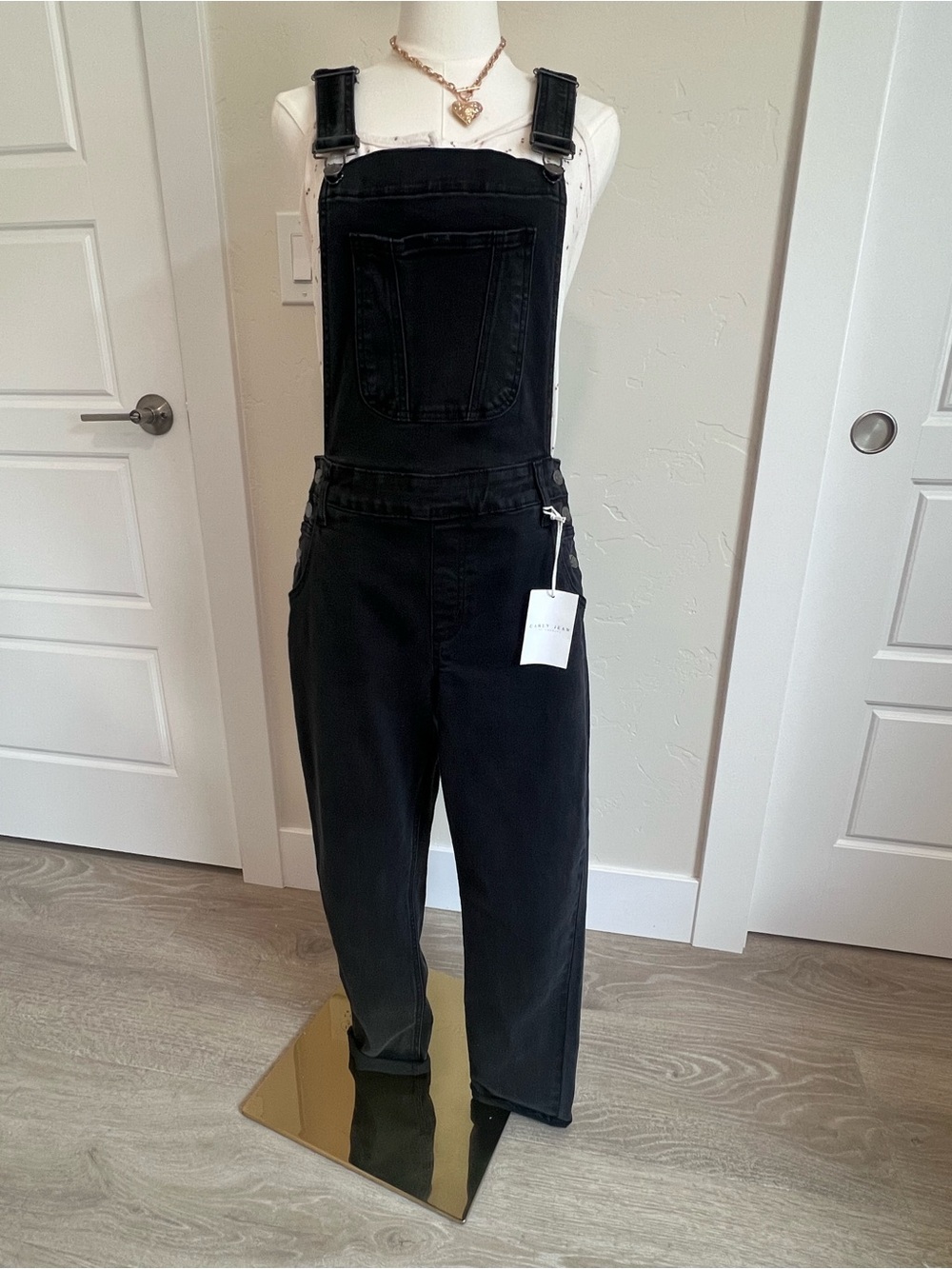 Carly Jean Los Angeles Black Denim Overalls